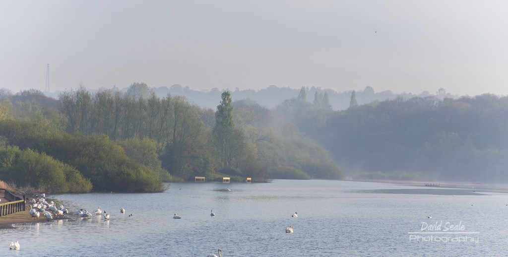 Ruislip Lido on a misty day