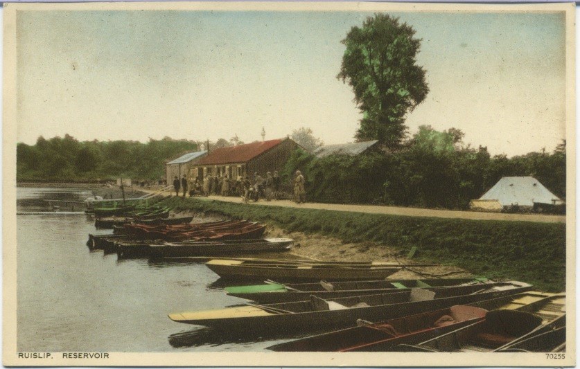 A Postcard Of Boats On Ruislip Reservoir