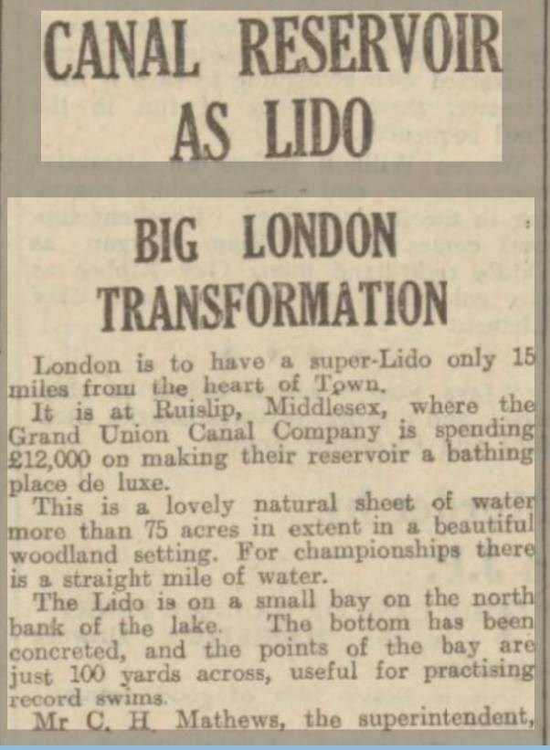 Ruislip Lido In The Newspaper Big Transformation