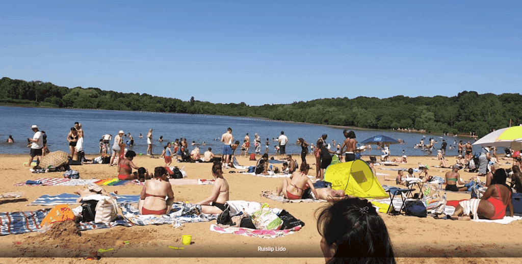 The Ruislip Lido Beach In July 2021
