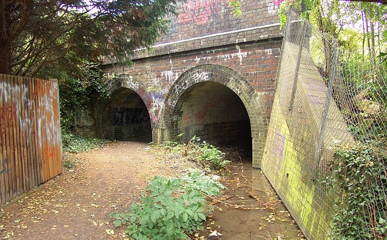 The two tunnels under the railway