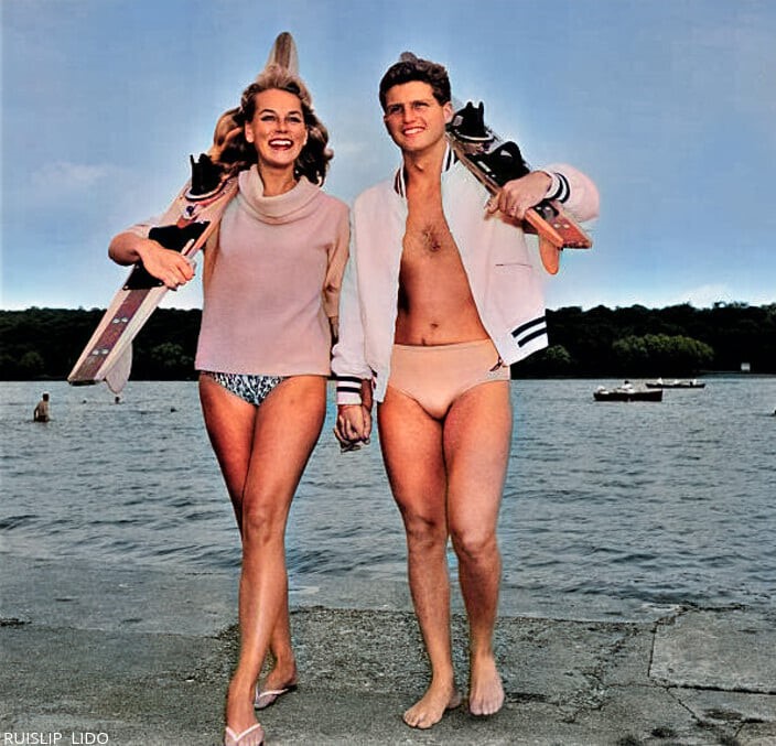 Two Skiers At Ruislip Lido