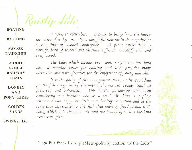 What There Was To Do At Ruislip Lido In 1948