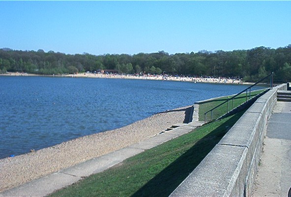 Looking Along The Dam At Ruislip Lido