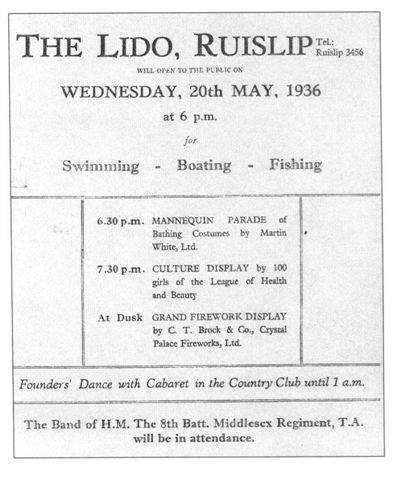 A 1936 Advert For Ruislip Lido